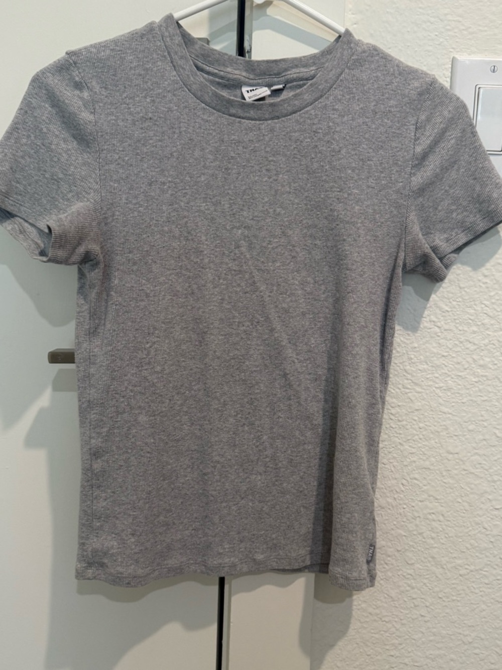 TNA Heather Grey Ribbed Crew Tee